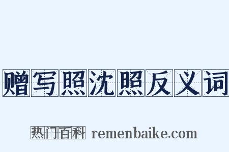 赠写照沈照反义词是什么意思的图片